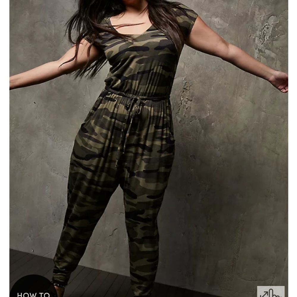 CAMO JERSEY JUMPSUIT